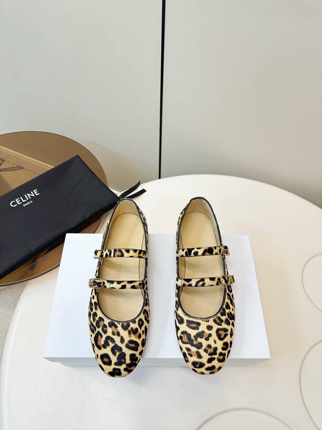 Celine Les Ballerines Double-Strap Mary Jane Flats Celine Les Ballerines black a