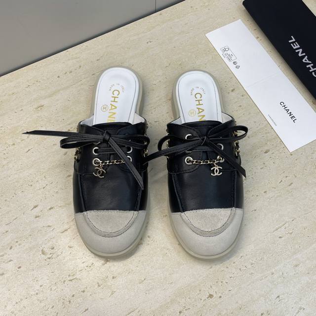 Factory price Chanel 2025 Early Autumn Runway New Punk Style Flat Lace-up Women'