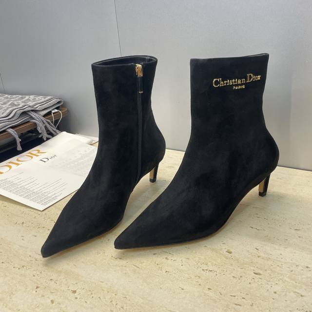 Factory price Dior 2025 Autumn/Winter New My-D Series Punk Style Mid-Heel Pointe