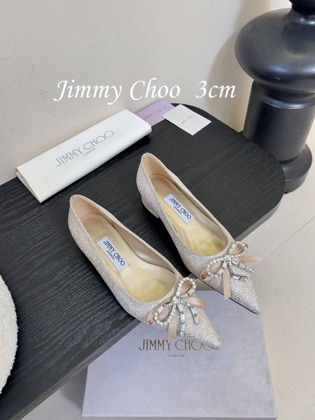 3cm Jimmy Choo Adorns your toes with a rounded, lustrous finish, enhancing your