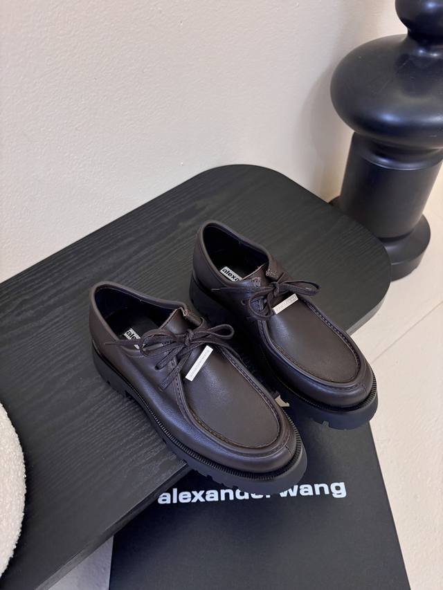 Alexander Wan* 25Ss Autumn/Winter New Round Toe Casual Shoes, Thick-Soled Derby