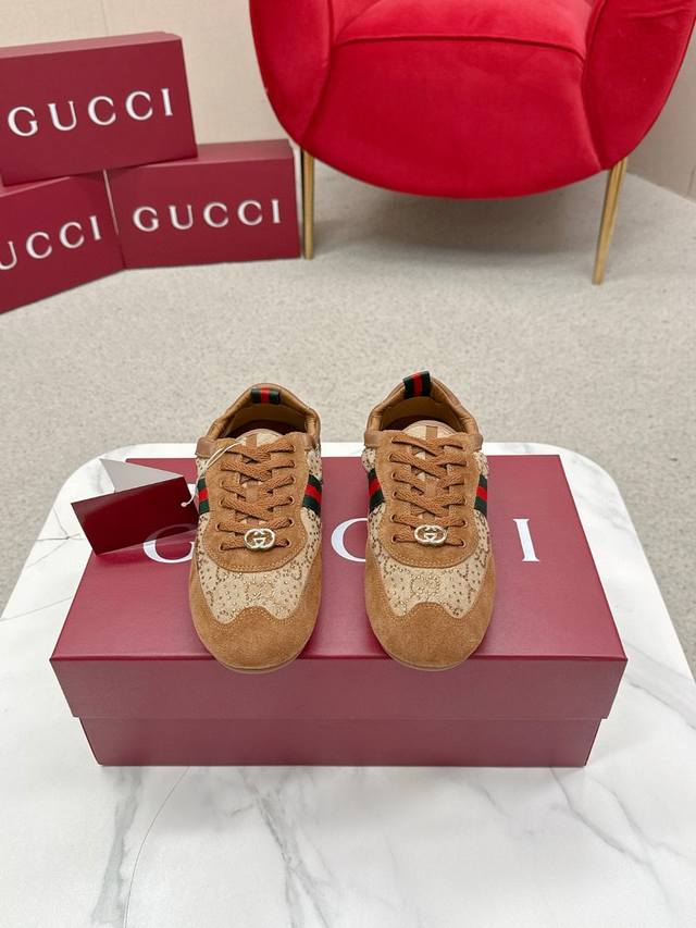 Women's Gucci latest mesh color-blocked casual shoes, Gg series casual loafers,