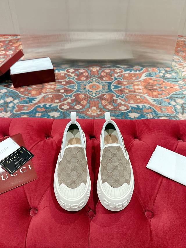 Women's New Arrival Gucci Tennis 1977 Classic Loafer Canvas Shoes 2025 Hot Reco