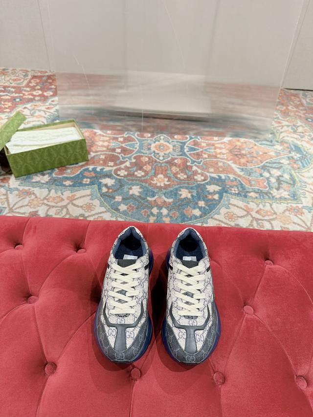 Women's p Men's p Italian Gucci chunky sneakers, top-quality original replica Pu