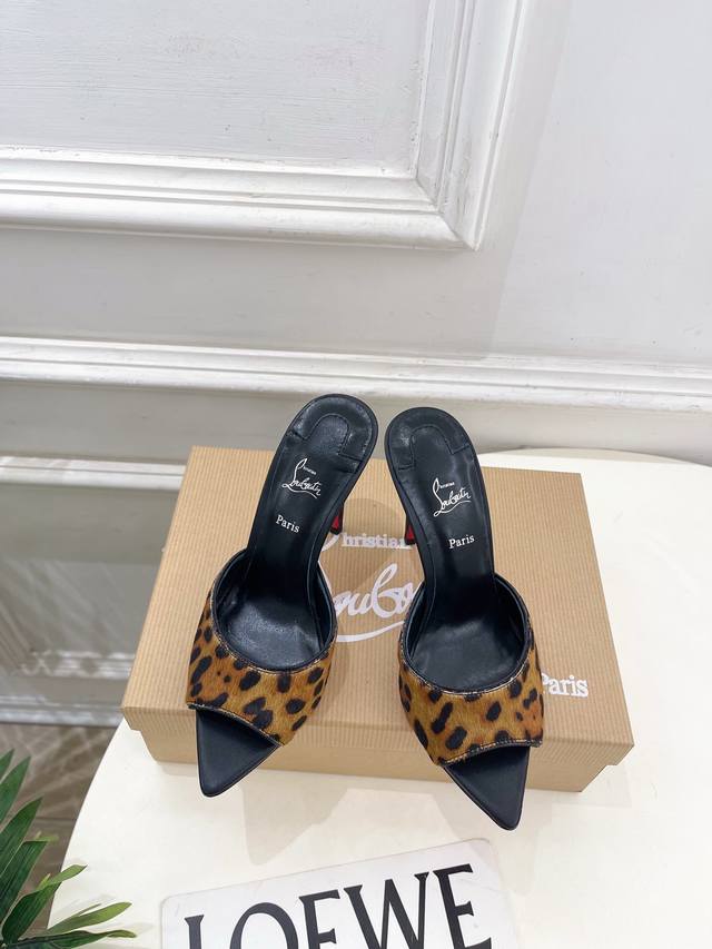 Christian Louboutin Cl Red Sole Shoes 25Ss Latest Pointed Toe Peep Toe Leopard P