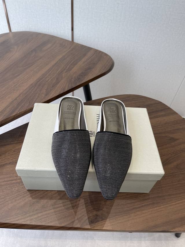 Brunellocucinellibc 26Ss Spring/Summer Flat Square-Toe Slippers Square-toe shoes