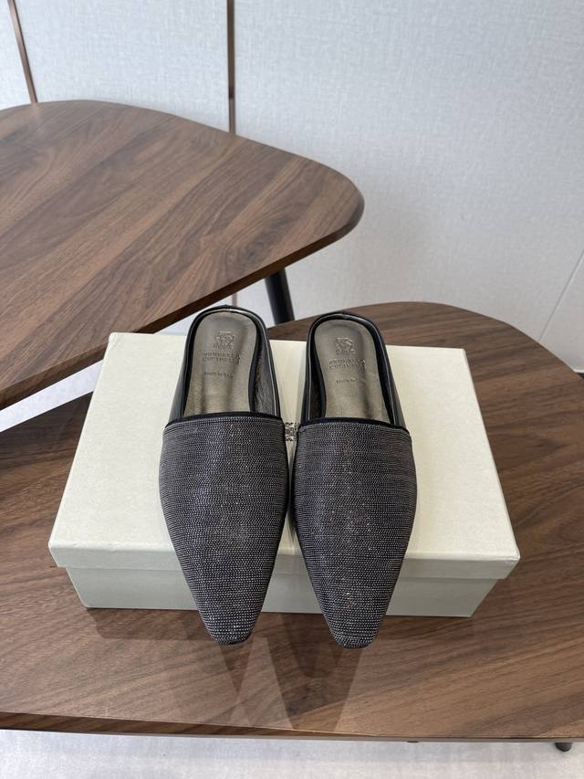 Brunellocucinellibc 26Ss Spring/Summer Flat Square-Toe Slippers Square-toe shoes