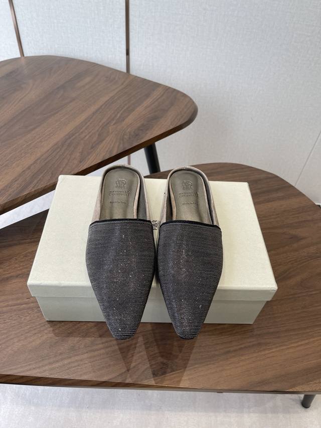 Brunellocucinellibc 26Ss Spring/Summer Flat Square-Toe Slippers Square-toe shoes