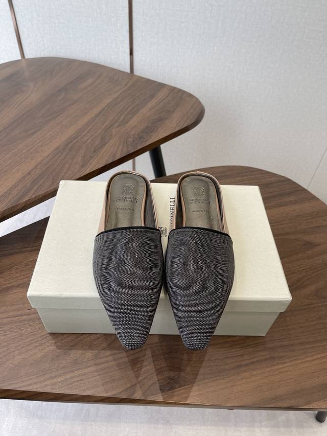 Brunellocucinellibc 26Ss Spring/Summer Flat Square-Toe Slippers Square-toe shoes