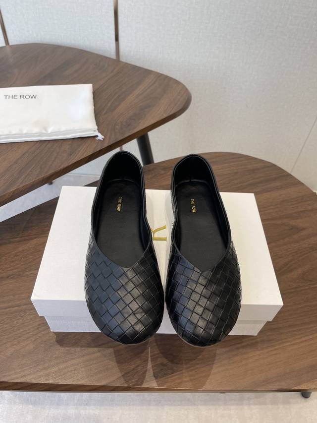 The Row 26Ss Spring/Summer New Single Shoes with Woven Upper This is an improved