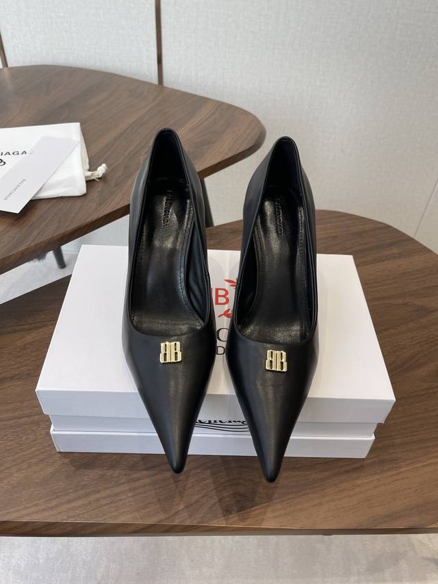 Balenciaga 26Ss Spring/Summer New Double B Buckle Pointed Toe Sandals, High Heel