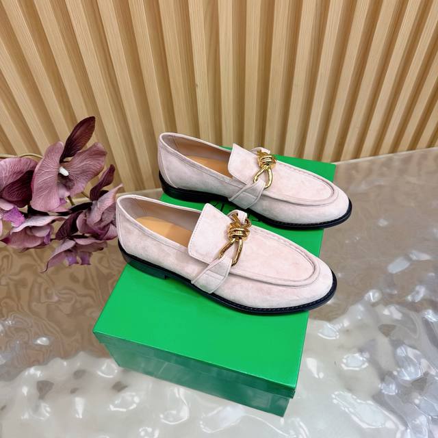 New Colorway Bv Loafers Single Shoe Series Metal Cable Heel Special process for