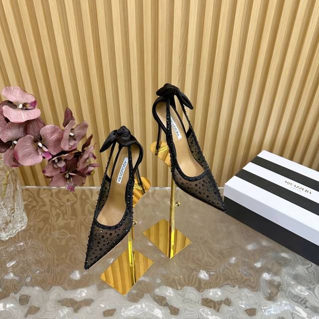 Spring/Summer New Arrival Aquazzura Zp Original Mold New Rhinestone Rabbit High-