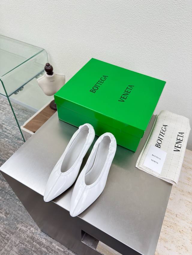 Bv Women's Sofia Ballet Flats Leather Ballet Flats High-quality version, white b