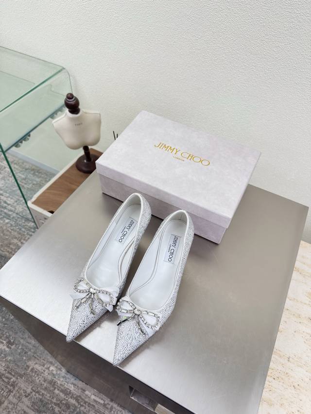 Butterfly Rhinestone Buckle Accessory Single Shoes Series Jimmy Choo Collins St