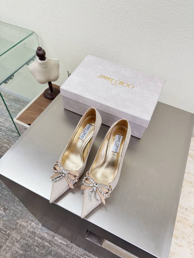 Butterfly Rhinestone Buckle Accessory Single Shoes Series Jimmy Choo Collins St