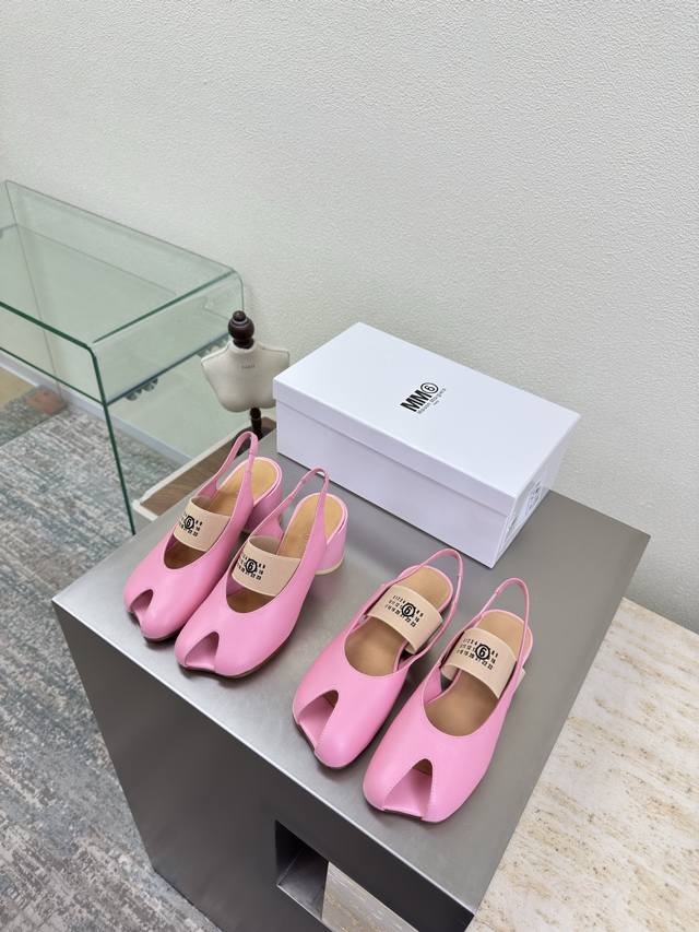 Apple head fish mouth elastic logo Mary Jane latest little 6 mid heel 7Cm flat