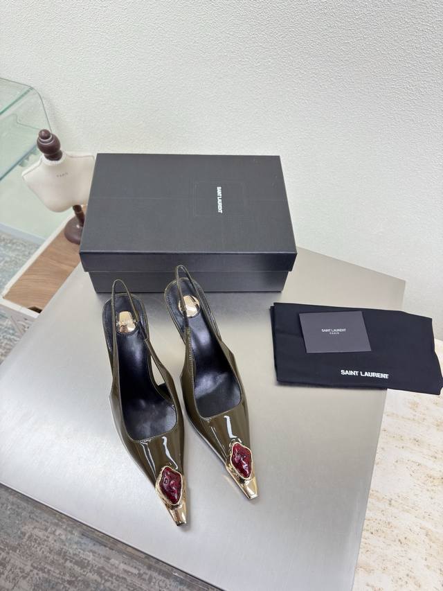 YSL Jewelry Series Open Back High Heels 10.5 Cm Heel Height Yvette Saint Laurent