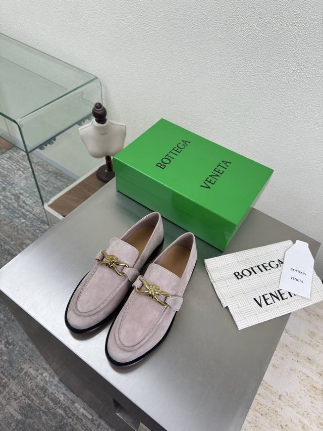 Pink gilded buckle decoration Bottega Venet* Women's Astaire Loafers Original 1