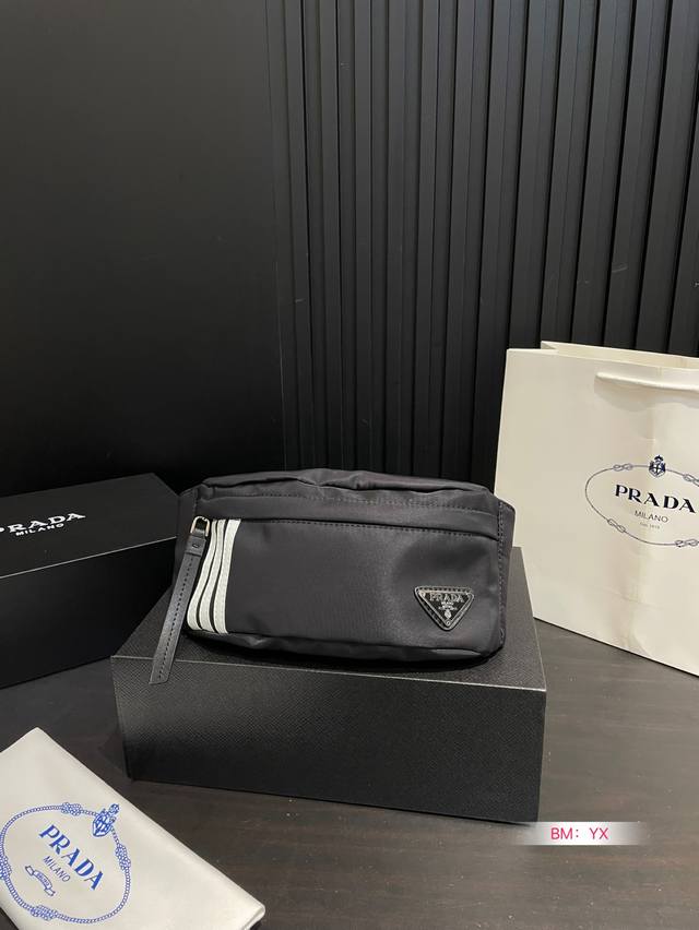 With Box Prada Nylon Waist Bag Chest Bag Clean And Simple Match With Casual Styl
