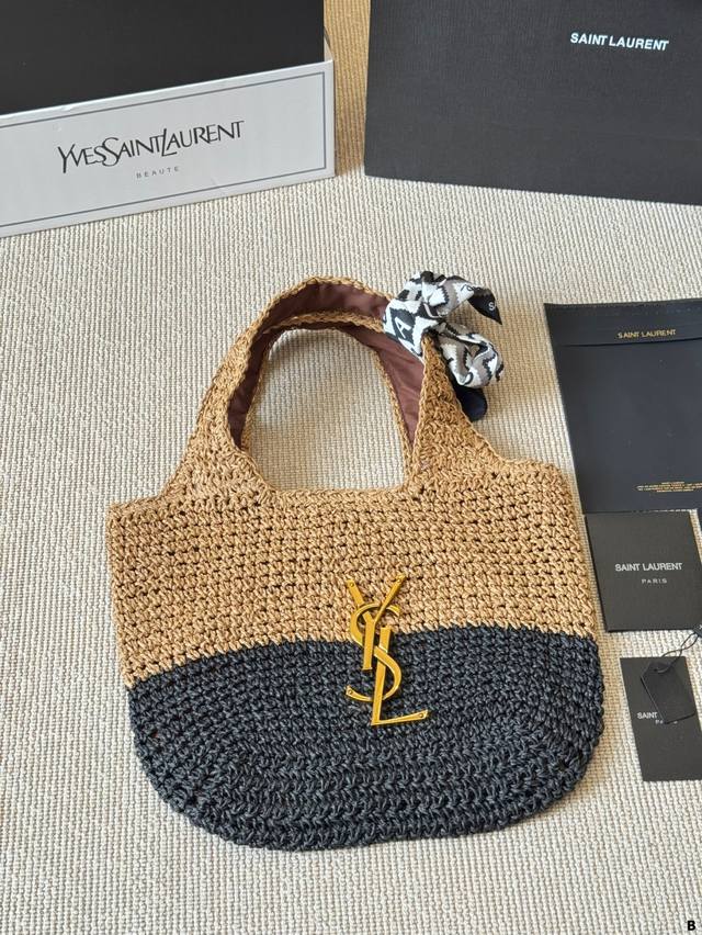 Ysl Woven Tote Bag Casual, Versatile, Light And Practical! Looks Great On The Up