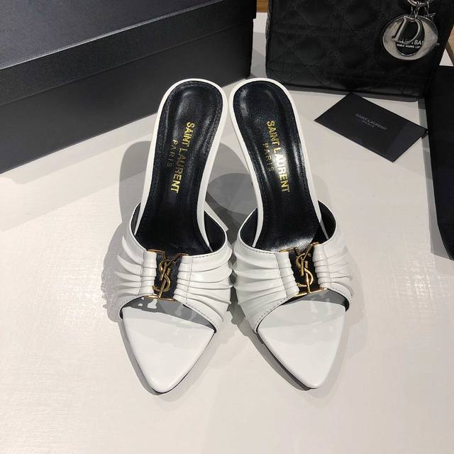 Ysl Saint Laurent* Summer New Arrival Metal-Tip Elegant High-Heel Sandals 2025 N